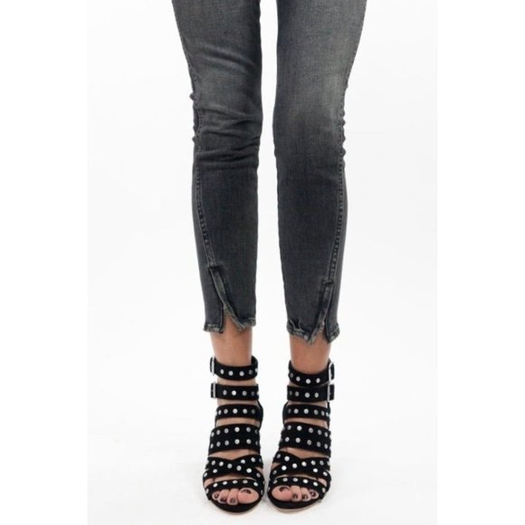 AMO Denim Twist Zip Skinny Jeans in Smoke 25 - Picture 6 of 12